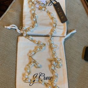 J. Crew Pearl chain long necklace